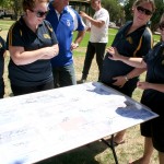 Members of the Pingelly netball team participating in community engagement
